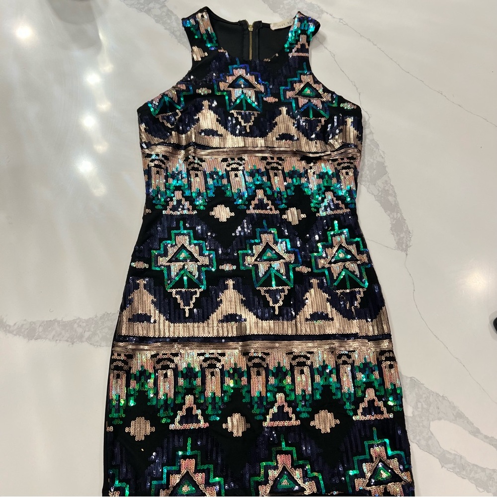 Aztec Sequin Cocktail Dress Size S/M